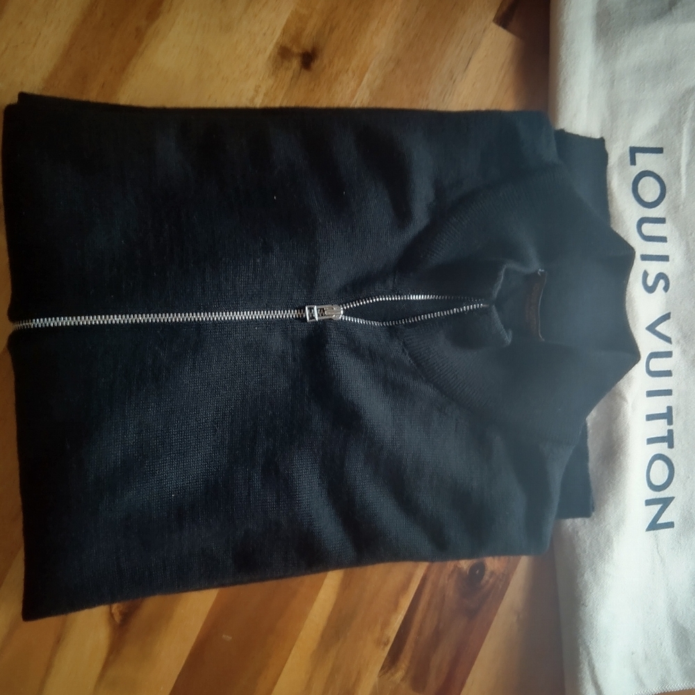 Louis Vuitton zip up sweater, black, small